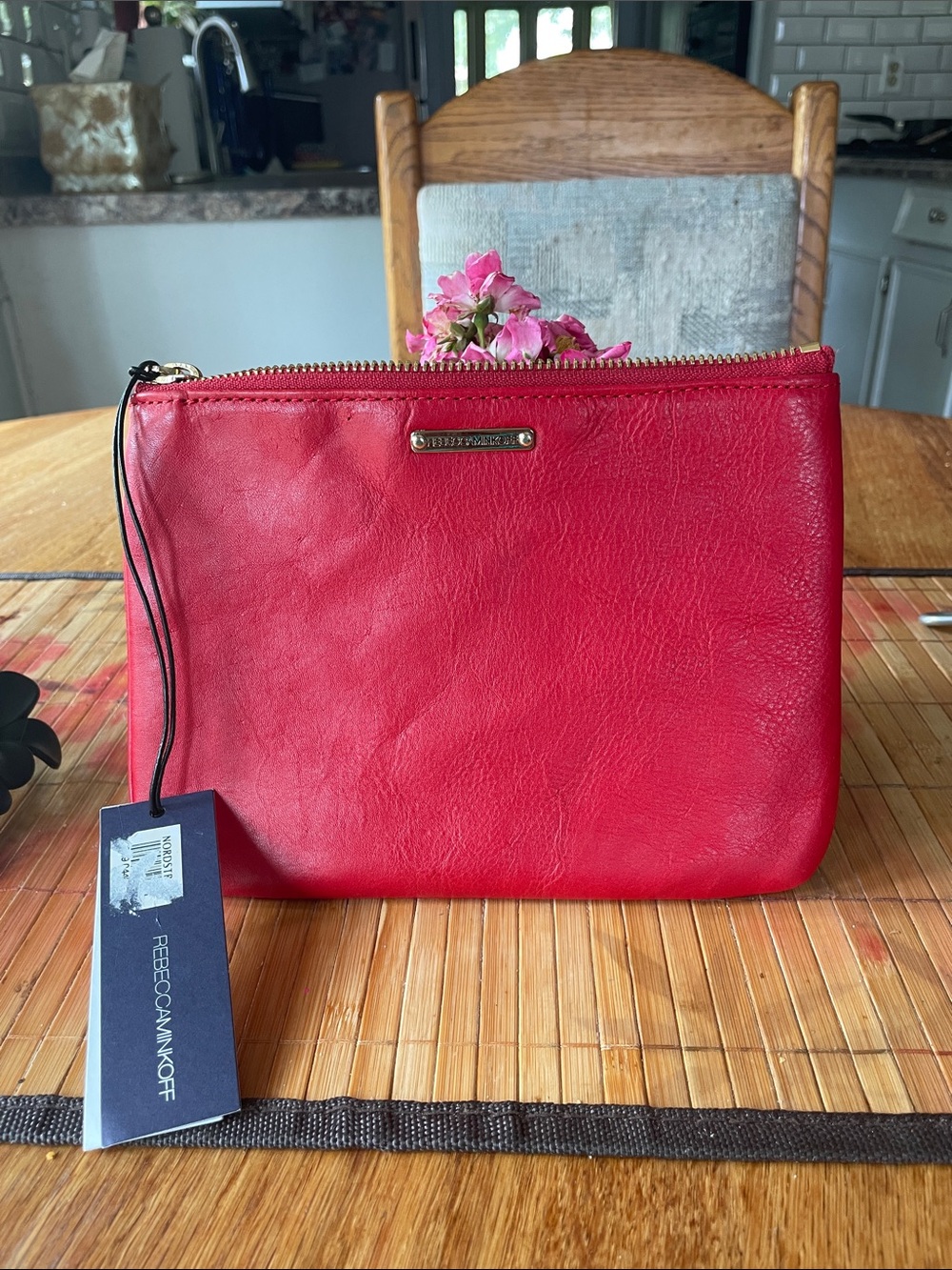 Rebecca Minkoff Red Leather Zip Wristlet